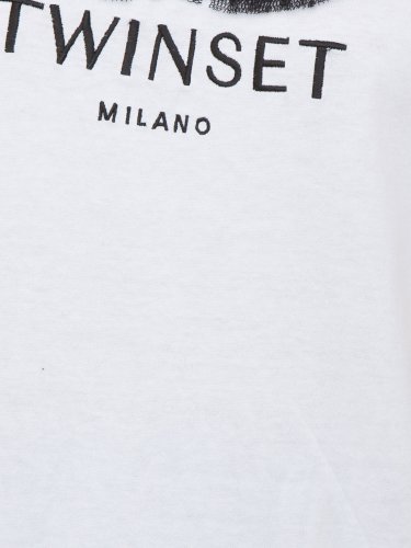 Жіноча футболка TWIN-SET T-SHIRT GIROCOLLO BIANCO