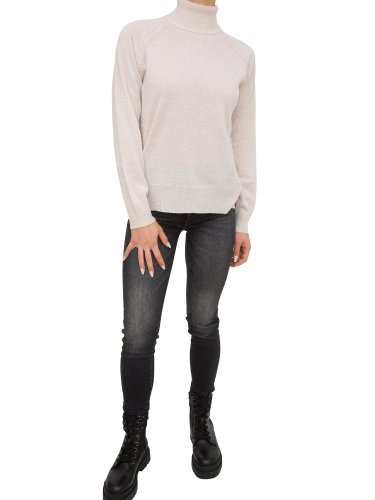 Женский свитер TWIN-SET MAGLIA COLLO ALTO IN MISTO CACHEMIRE BIANCO