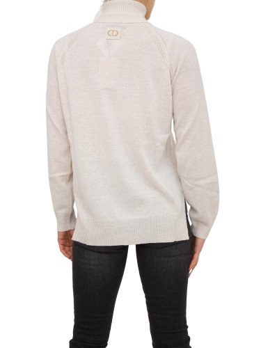 Женский свитер TWIN-SET MAGLIA COLLO ALTO IN MISTO CACHEMIRE BIANCO