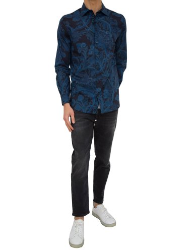 Мужская рубашка с длинным рукавом ETRO CAMICIA ROMA BLU