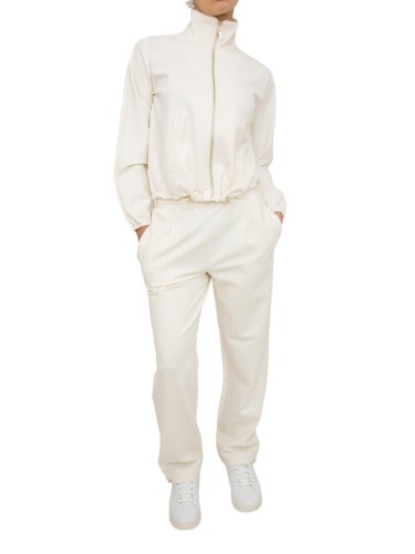 Женский спортивный костюм TWIN-SET COMPLETO TUTA (FELPA APERTA+JOGGING) BIANCO