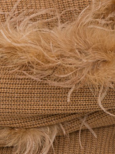 Жіночий светр TWIN-SET PULL IN MAGLIA PUNTO PANNOCCHIA CON PIUME BEIGE