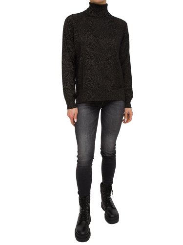 Жіночий светр TWIN-SET MAGLIA COLLO ALTO IN MISTO CACHEMIRE NERO