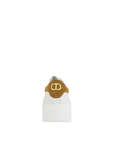 Женские кроссовки TWIN-SET SNEAKERS BASSA IN PELLE BIANCO
