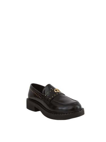 Женская классическая обувь TWIN-SET MOCASSINO IN PELLE CON MICRO BORCHIE NERO