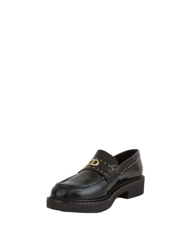 Женская классическая обувь TWIN-SET MOCASSINO IN PELLE CON MICRO BORCHIE NERO