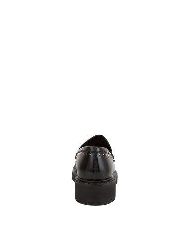 Женская классическая обувь TWIN-SET MOCASSINO IN PELLE CON MICRO BORCHIE NERO