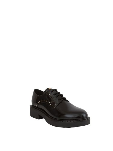 Жіноче класичне взуття TWIN-SET SCARPA STRINGATA IN PELLE CON MICRO BORCHIE NERO