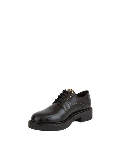Жіноче класичне взуття TWIN-SET SCARPA STRINGATA IN PELLE CON MICRO BORCHIE NERO