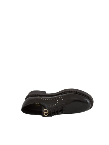 Жіноче класичне взуття TWIN-SET SCARPA STRINGATA IN PELLE CON MICRO BORCHIE NERO