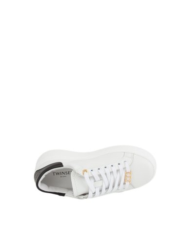 Женские кроссовки TWIN-SET SNEAKER C/TOPPONE IN CONTRASTO E PASSALACCI OVAL T BIANCO