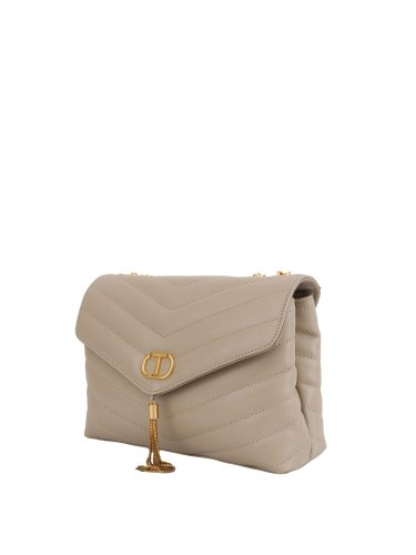 Жіноча кросбоді  TWIN-SET TRACOLLA CON PATTA GRANDE IN PELLE TAUPE