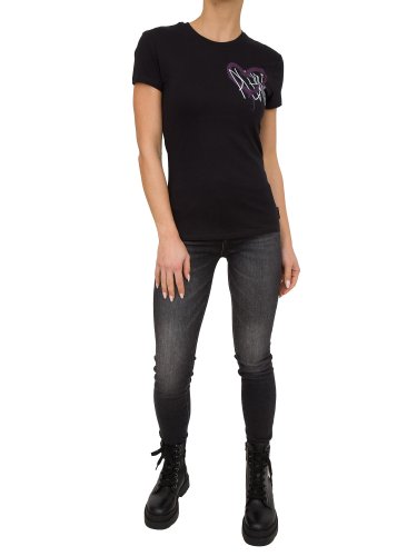 Женская футболка PHILIPP PLEIN T-SHIRT ROUND NECK SS NERO