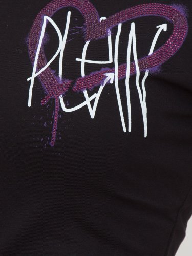 Женская футболка PHILIPP PLEIN T-SHIRT ROUND NECK SS NERO