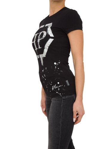 Женская футболка PHILIPP PLEIN T-SHIRT ROUND NECK SS NERO