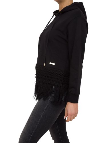 Женская толстовка TWIN-SET FELPA CHIUSA CORTA NERO