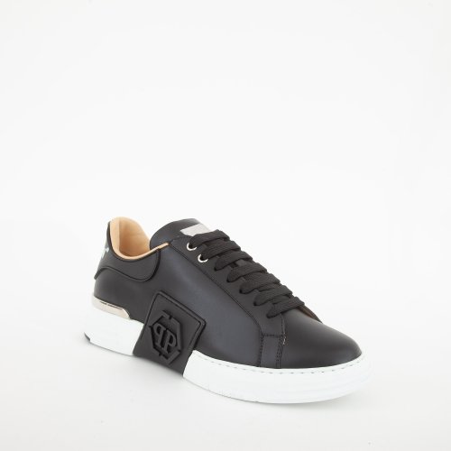 Мужские кроссовки PHILIPP PLEIN LO-TOP SNEAKERS PHANTOM KICK$ LEATHER HEXAGON NERO