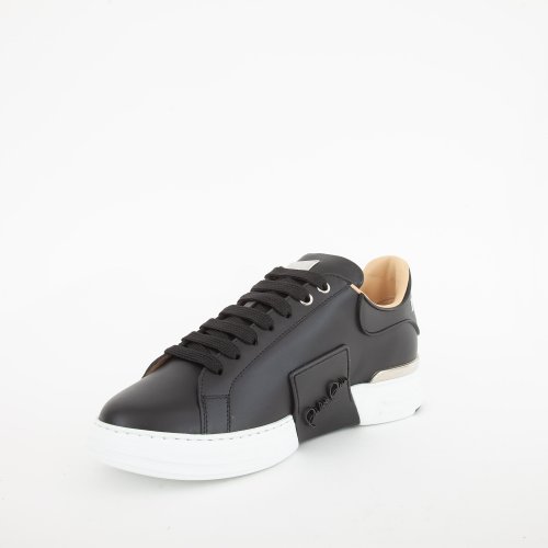 Мужские кроссовки PHILIPP PLEIN LO-TOP SNEAKERS PHANTOM KICK$ LEATHER HEXAGON NERO