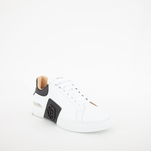 Мужские кроссовки PHILIPP PLEIN LO-TOP SNEAKERS PHANTOM KICK$ LEATHER HEXAGON BIANCO