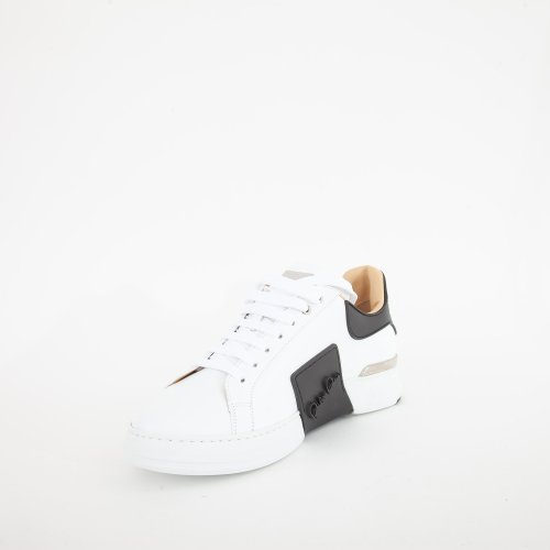 Мужские кроссовки PHILIPP PLEIN LO-TOP SNEAKERS PHANTOM KICK$ LEATHER HEXAGON BIANCO