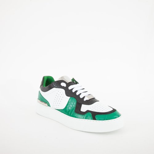 Мужские кроссовки PHILIPP PLEIN LO-TOP SNEAKERS SILVER $URFER COCCO PRINT VERDE