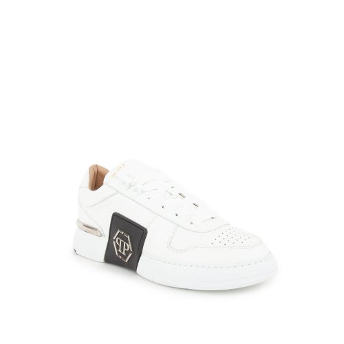Мужские кроссовки PHILIPP PLEIN LO-TOP SNEAKERS PHANTOM KICK$ LEATHER Platinum HEXAGON BIANCO