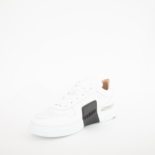 Мужские кроссовки PHILIPP PLEIN LO-TOP SNEAKERS PHANTOM KICK$ LEATHER Platinum HEXAGON BIANCO