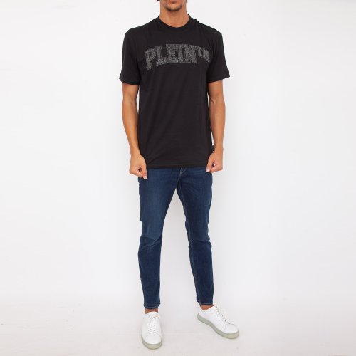 Мужская футболка PHILIPP PLEIN T-shirt Round Neck SS Stones NERO