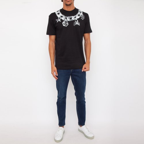 Мужская футболка PHILIPP PLEIN T-shirt Round Neck SS NERO