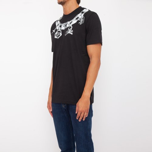 Мужская футболка PHILIPP PLEIN T-shirt Round Neck SS NERO