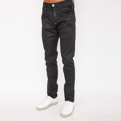 Мужские джинсы PHILIPP PLEIN Denim Trousers Super Straight Cut Premium Skull NERO
