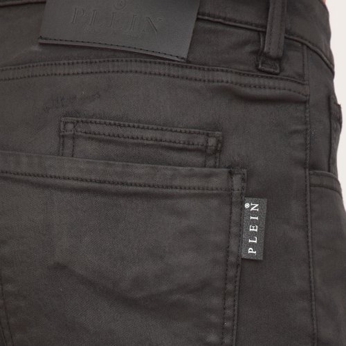 Мужские джинсы PHILIPP PLEIN Denim Trousers Super Straight Cut Premium Skull NERO