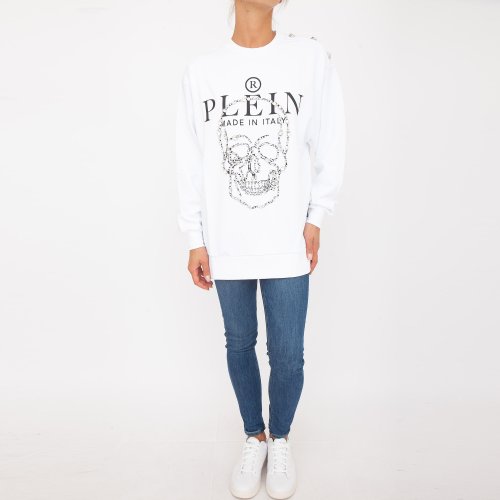 Женская толстовка PHILIPP PLEIN Sweatshirt LS Crystal Skull BIANCO