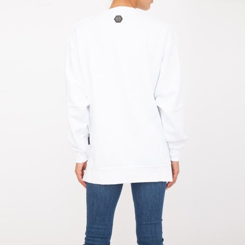 Женская толстовка PHILIPP PLEIN Sweatshirt LS Crystal Skull BIANCO