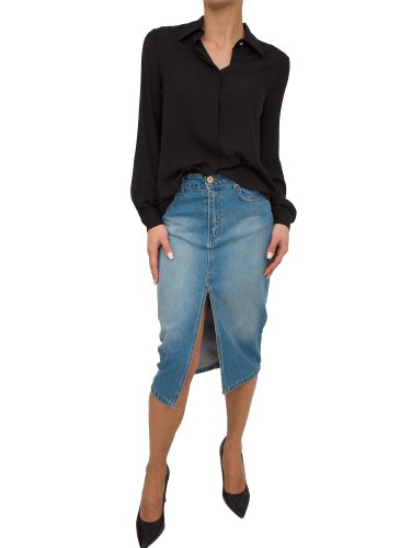 Жіноча сорочка з довгим рукавом FRACOMINA SHIRT NERO
