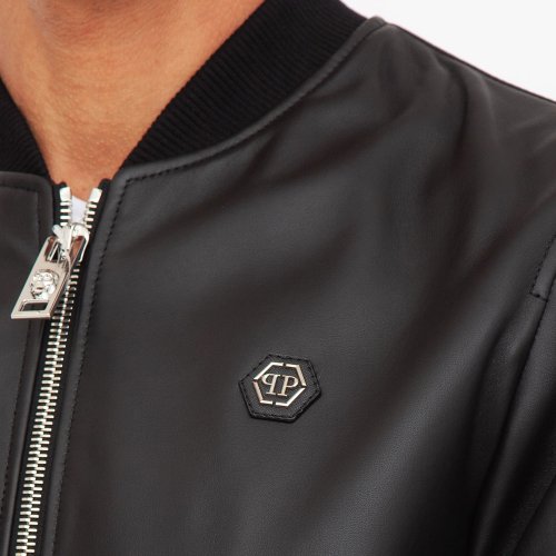 Чоловіча куртка PHILIPP PLEIN Leather Bomber Billy Jacket NERO