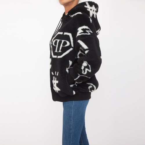 Жіноча куртка PHILIPP PLEIN Eco fur Bomber Monogram NERO
