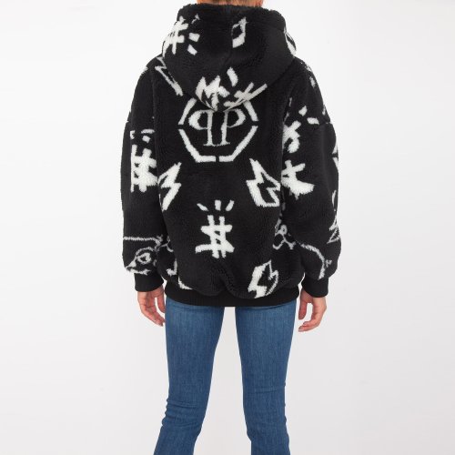 Жіноча куртка PHILIPP PLEIN Eco fur Bomber Monogram NERO