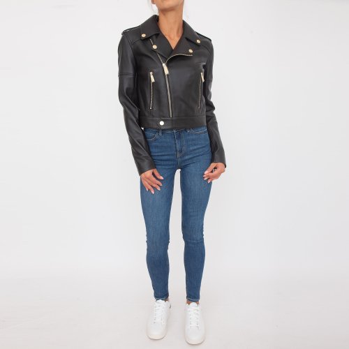 Жіноча куртка PHILIPP PLEIN Leather Biker Jacket NERO