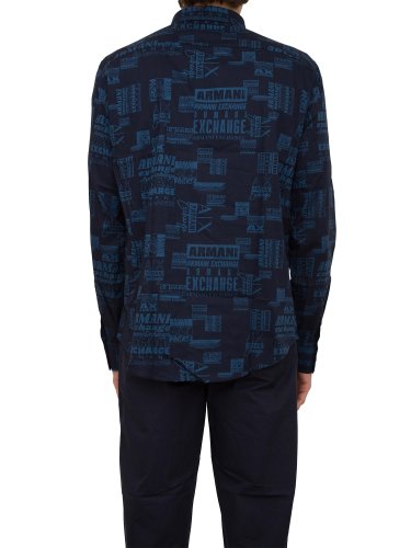 Чоловіча сорочка з довгим рукавом ARMANI EXCHANGE CAMICIA BLU