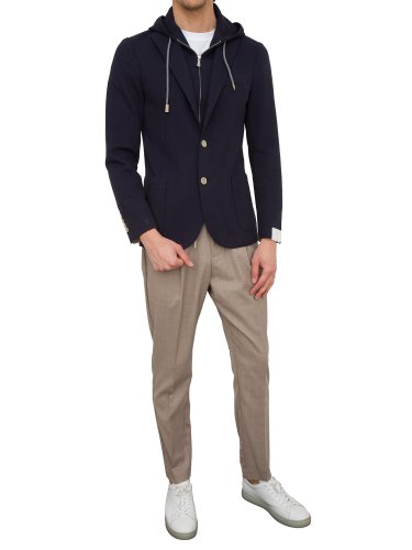 Мужской пиджак ELEVENTY SINGLE-BREASTED JACKET WITH BIB BLU