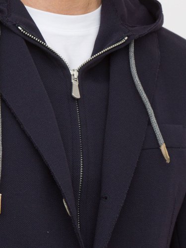 Мужской пиджак ELEVENTY SINGLE-BREASTED JACKET WITH BIB BLU