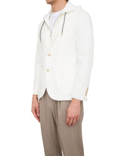 Мужской пиджак ELEVENTY SINGLE-BREASTED JACKET WITH BIB BIANCO