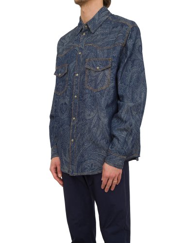 Чоловіча сорочка з довгим рукавом ETRO DENIM OVERSHIRT BLU DENIM