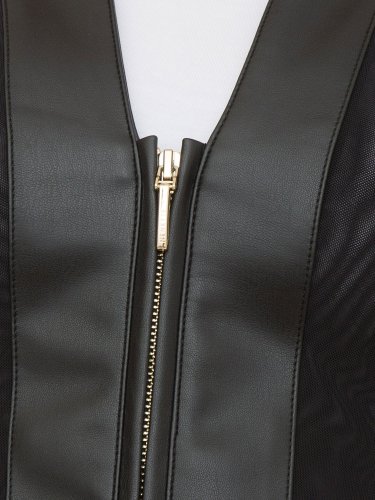Женский пиджак NENETTE GIACCA CORTA SPALLA PAGODA C/ZIP TESSUTO ECOPELLE NERO