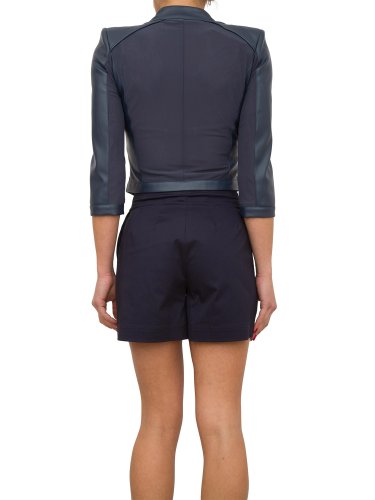 Женский пиджак NENETTE GIACCA CORTA SPALLA PAGODA C/ZIP TESSUTO ECOPELLE BLU