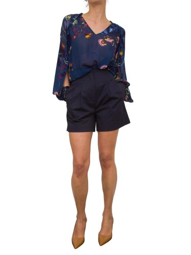 Жіноча блузка NENETTE BLUSA MANICA LUNGA GGT VISCOSA STAMPA BOTANICA BLU