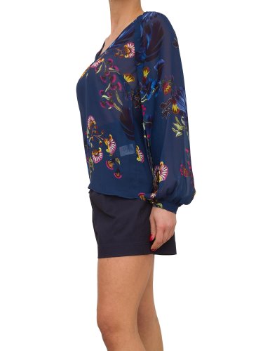Жіноча блузка NENETTE BLUSA MANICA LUNGA GGT VISCOSA STAMPA BOTANICA BLU