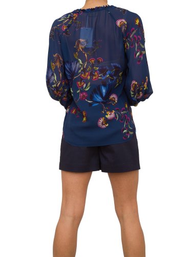 Жіноча блузка NENETTE BLUSA MANICA LUNGA GGT VISCOSA STAMPA BOTANICA BLU