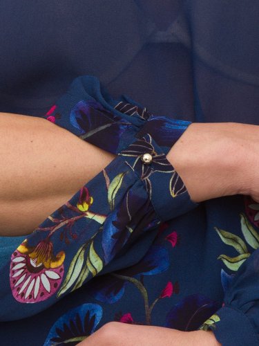 Жіноча блузка NENETTE BLUSA MANICA LUNGA GGT VISCOSA STAMPA BOTANICA BLU